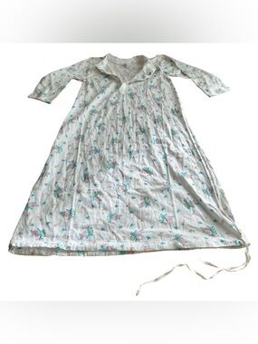 Vintage Newborn Baby Layette Sleep Gown Spring Dinosaur Floral Cinch Bottom Snap